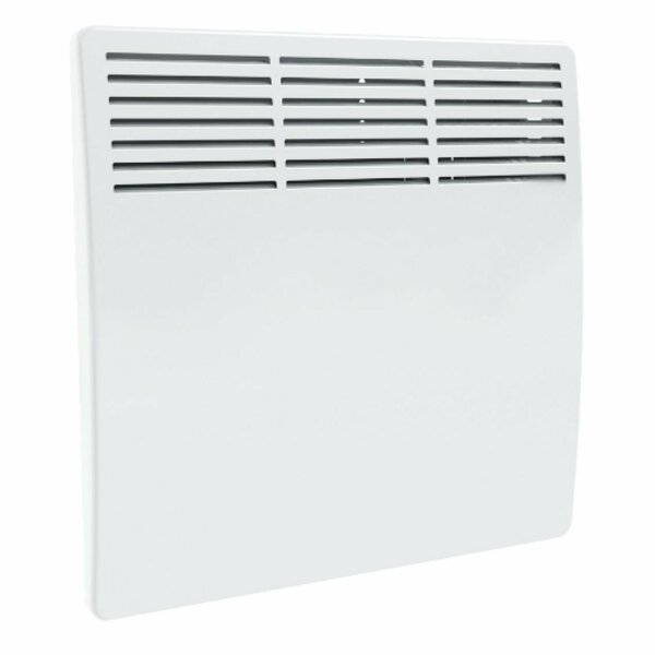 American Imaginations 500W Rectangle White Convector Heater with Integrated Thermostat Stainless Steel AI-37382